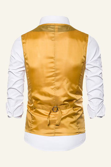 Sparkly Golden Lapel Paljetter herrevest med slips